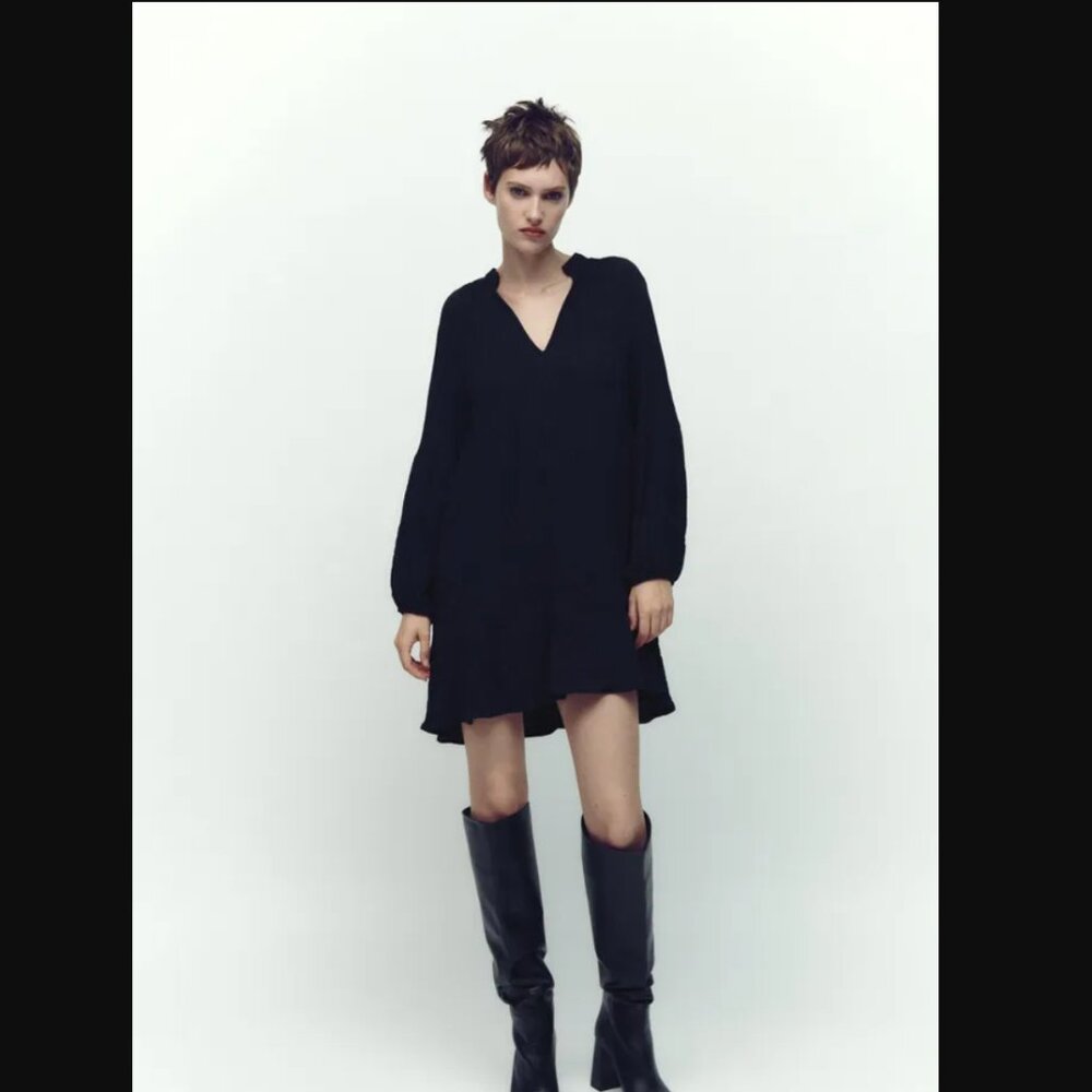 Zara WRINKLED EFFECT SHORT DRESS